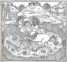 Theseus and the Centaur, Plutarch: Vitae Parallelae, 1491, (1917). Artist: Unknown