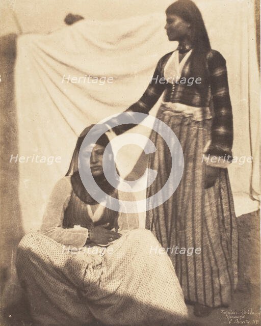 Wassileh and Lhedeh, Ghawagea, 1852. Creator: Ernest Benecke.