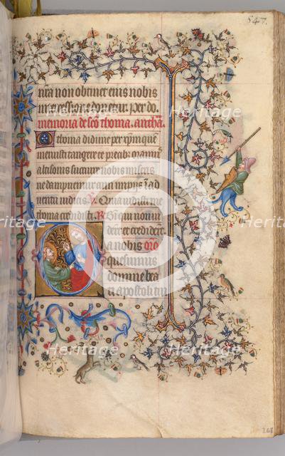 Hours of Charles the Noble, King of Navarre (1361-1425), fol. 268r, St. Thomas, c. 1405. Creator: Master of the Brussels Initials and Associates (French).