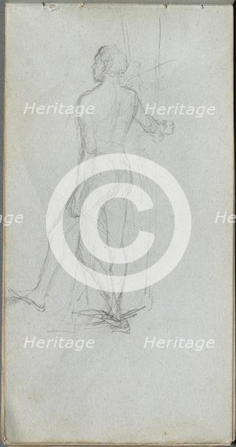 Sketchbook, page 60: Nude Male Study. Creator: Ernest Meissonier (French, 1815-1891).