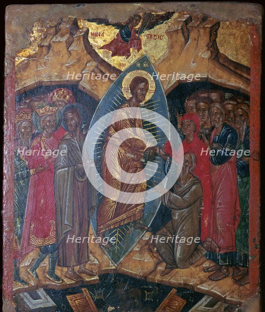 Ikon of a descent into Hell, 17th century. Artist: Unknown