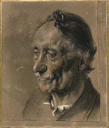 Head of an Old Man, c. 1850. Creator: Adolph Menzel.