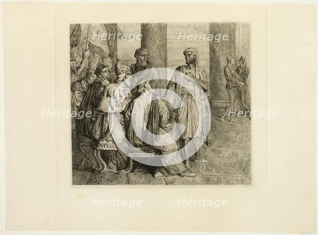 She Lov'd Me for the Dangers, plate three from Othello, 1844. Creator: Theodore Chasseriau.