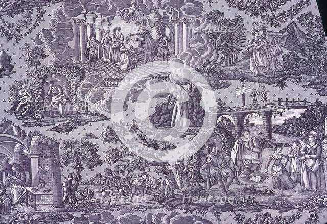 La Trève de Dieu (God's Truce) (Furnishing Fabric), France, c. 1820. Creator: Unknown.