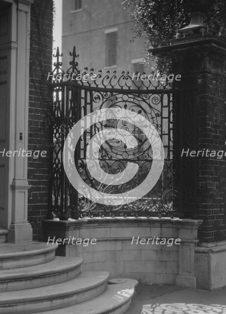 Wrought iron fence of the George Edwards House, 14 Laguerre [i.e. Legare Street]..., c1920-c1926. Creator: Arnold Genthe.