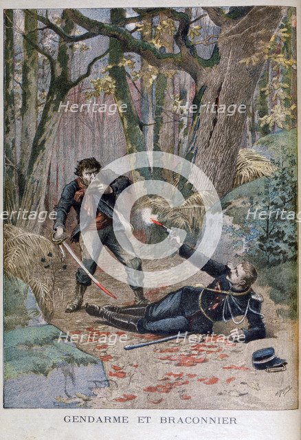 'Gendarme and Poacher', Béziers, France, 1895. Artist: Henri Meyer