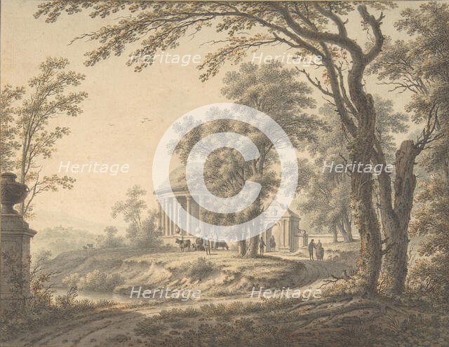 Idyllic Landscape with Temple, 1770. Creator: Johann Heinrich Muntz.