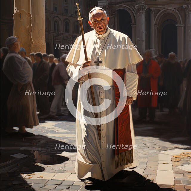 AI IMAGE - Portrait of Pope Francis, 2023. Creator: Heritage Images.
