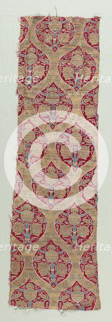 Silk and Gold Brocade Fragments, 1600-1650. Creator: Unknown.