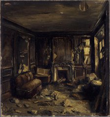 An artist's dressing room at the Opera-Comique, after the fire of May 15, 1887. Creator: Henri-Martin Vos.