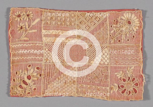Fragment (From a Sampler), Sweden, 1821. Creator: Charlotte M. Berge.