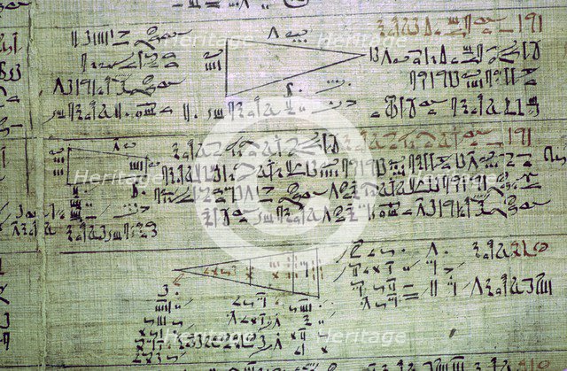 Rhind Mathematical Papyrus, from Thebes, Egypt, c1550 BC. Artist: Unknown
