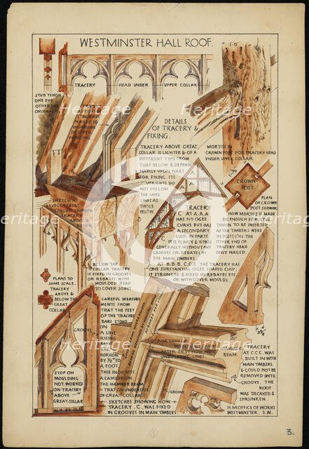 Palace of Westminster, Westminster Hall, Parliament Square, Westminster, London, 1916-1920. Creator: Office of Works.