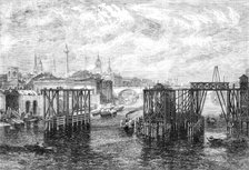 The South-Eastern Railway Company's Works on the River: view from Southwark Bridge..., 1864. Creator: Mason Jackson.