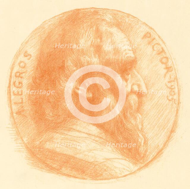 Self-Portrait, Medallion, No.2, 11th plate. Creator: Alphonse Legros.