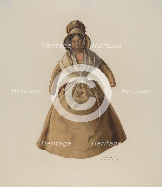 Quaker Doll, c. 1940. Creator: Charlotte Angus.