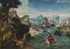 Landscape with Saint Christopher, c1535-1540. Creator: Herri met de Bles, Henri de (1510-1550).