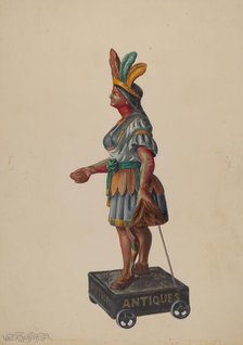 Cigar Store Indian, c. 1936. Creator: Walter Hochstrasser.