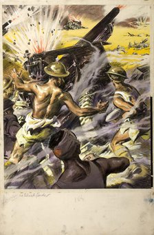 Battle scene, between 1939 and 1946. Creators: Central Office of Information, John Nunney.