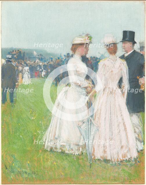 Au Grand Prix de Paris (At the Grand Prix de Paris), 1887. Creator: Frederick Childe Hassam.