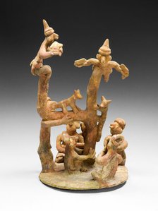 Model of a Tree-Climbing Ritual, A.D. 100/800. Creator: Unknown.