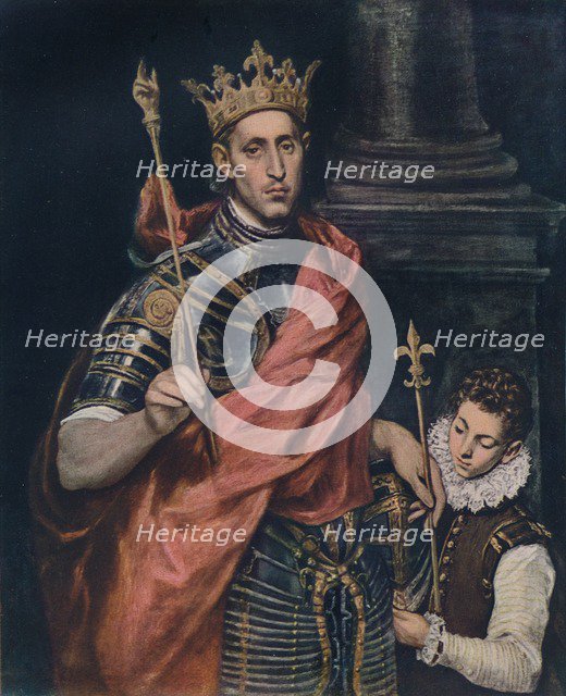 'St. Louis King of France with a Page', c1590. Artist: El Greco.