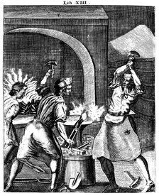 Blacksmiths at work, 1715. Artist: Unknown