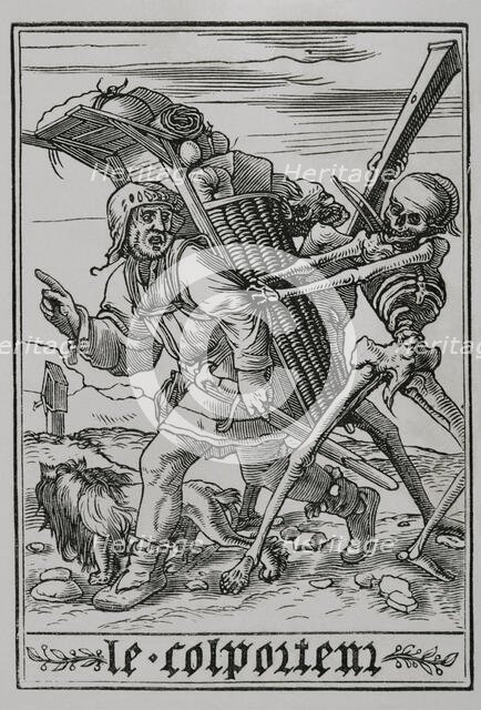 The Pedlar from "The Dance of Death", 1538, (1877).  Creator: Unknown.