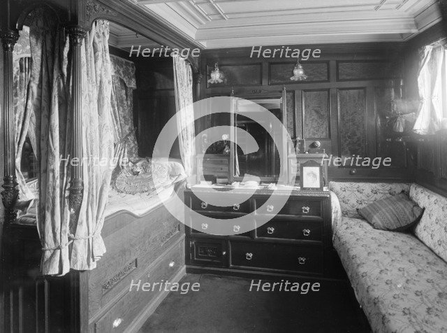 The owner's cabin on steam yacht 'Venetia', 1920. Creator: Kirk & Sons of Cowes.