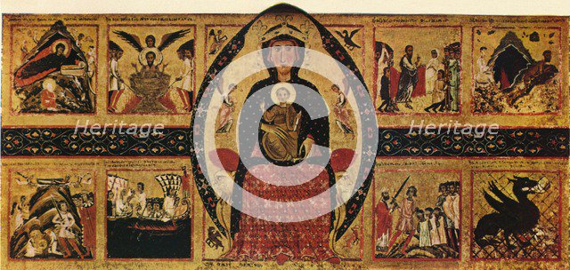 The Virgin and Child Enthroned, with Narrative Scenes, c1263, (1911). Artist: Margarito d'Arezzo