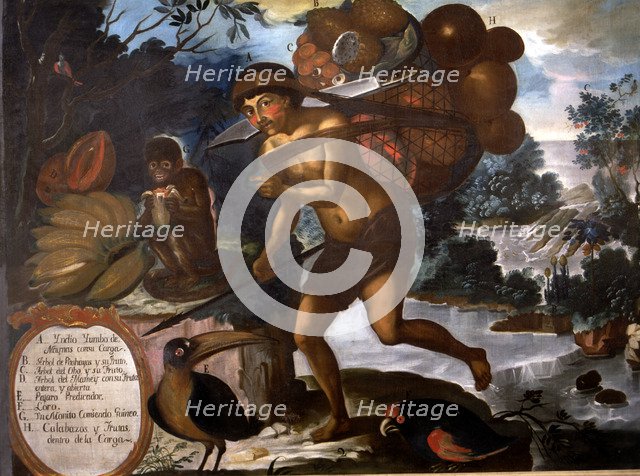 Yumbo Indian from Naymas. Oil by Vicente Alban in the Museum of America in Madrid.