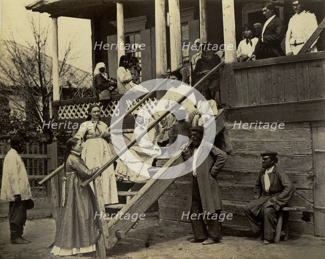 Cossacks family in a feast day, 1876.