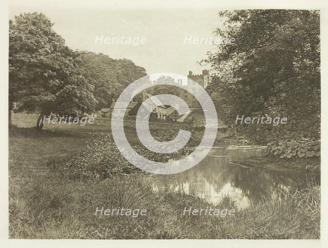 Haddon Hall and Homestead, From the River, 1880s. Creator: Peter Henry Emerson.