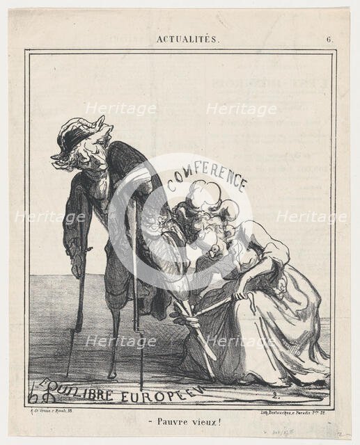 Pauvre vieux!, 1869.  Creator: Honore Daumier.