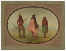 Two Apachee Warriors and a Woman, 1855/1869. Creator: George Catlin.