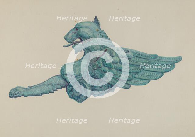 Ornamental Iron Griffon, 1935/1942. Creator: Harriette Gale.