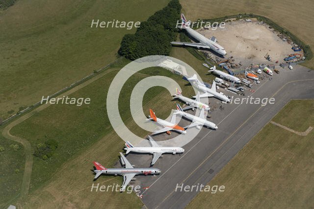 Decomissioned aircraft awaiting scrappage by Air Salvage International, Cotswold Airport..., 2023. Creator: Robyn Andrews.