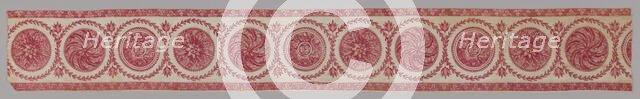 Border with Rosettes and Oak Leaves, France, c. 1800-1805. Creator: Unknown.