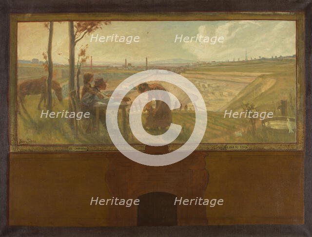 Esquisse pour la mairie de Vanves : Les carrières - Le jour du repos, 1902. Creator: Jean Joseph Enders.