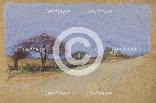 Landscape study, arable fields, c1875-1944. Creator: George Clausen.