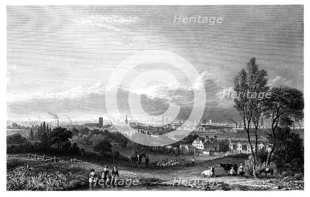 View of Manchester, 1844.Artist: Thomas Higham
