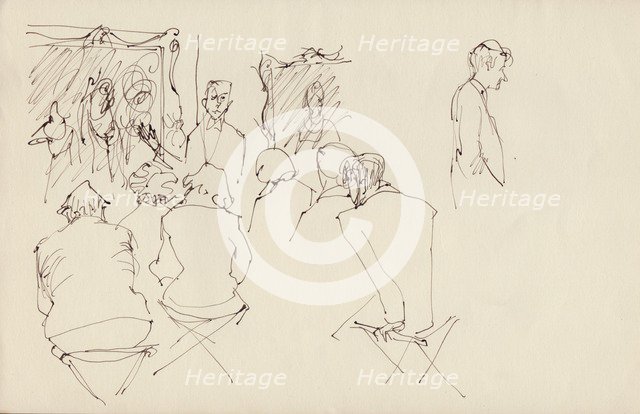 Lecture in an art gallery, c1950. Creator: Shirley Markham.