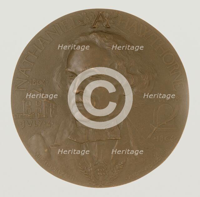 Portrait Medallion of Nathaniel Hawthorne, 1892. Creator: Désiré Ringel d'Illzach.