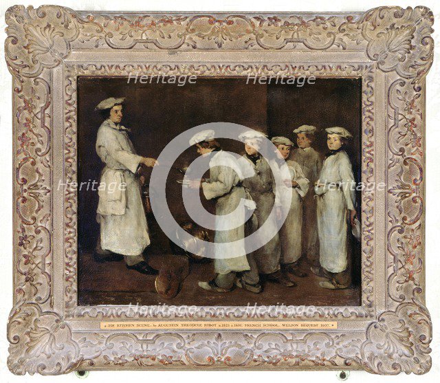 Kitchen Scene, early 1860s. Artist: Theodule Ribot.