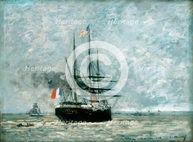 Leaving Port, 1868. Creator: Eugene Louis Boudin.