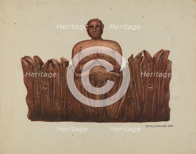 Carving "Soul in Purgatory", 1938. Creator: Ethel Dougan.