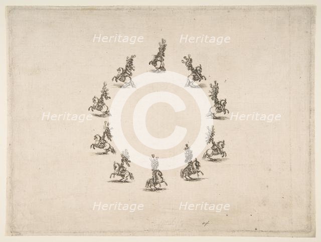 Ten Cavaliers Forming a Circle, 1652. Creator: Stefano della Bella.