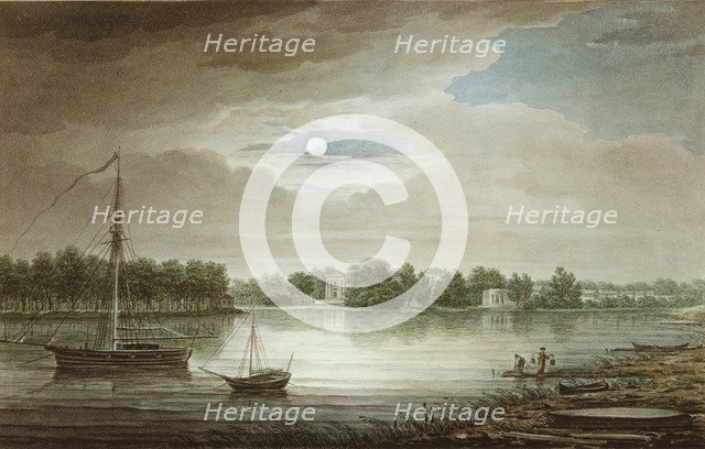 Nevka River near the Yelagin Bridge, 1829. Artist: Vorobyev, Maxim Nikiphorovich (1787-1855)