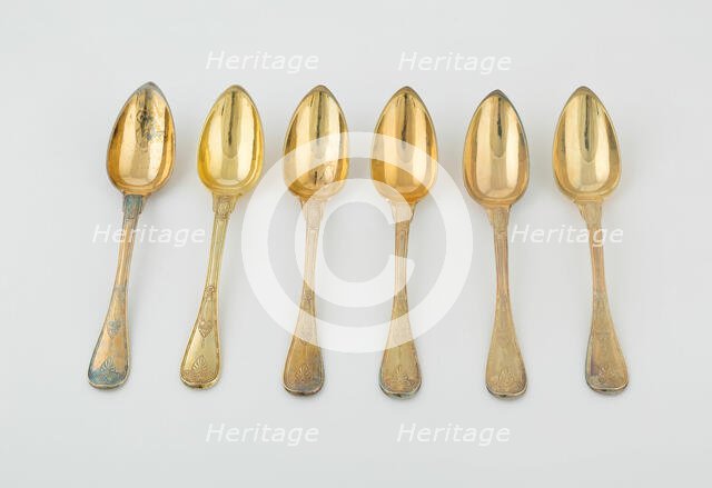 Set of Tablespoons (10), Paris, 1789/1820. Creators: Martin-Guillaume Biennais, Pierre-Benoît Lorillon.
