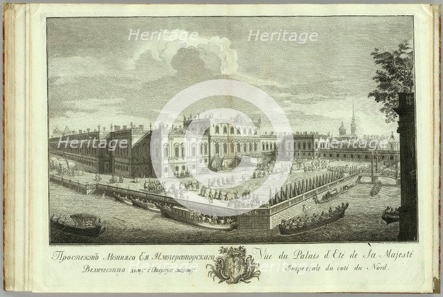 The Summer Palace in St. Petersburg (Book to the 50th anniversary of the founding of St. Petersburg), 1753. Artist: Grekov, Alexei Angileevich (1723/26-after 1770)